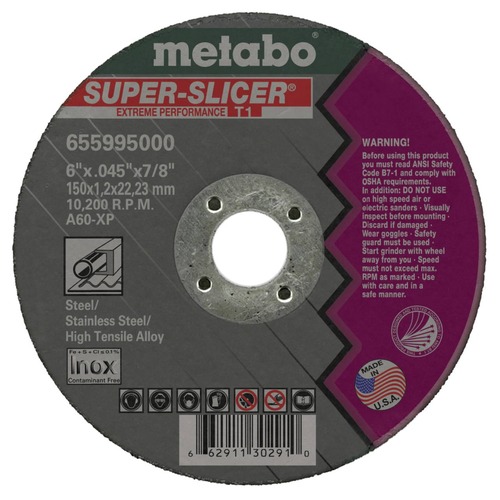 Grinding Wheels | Metabo US655995050 50-Piece A60XP Super Slicer T1 6 in. x 0.45 in. x 7/8 in. Cutting Wheel Pack image number 0