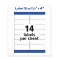  | Avery 05522 Waterproof 1.33 in. x 4 in. Address Labels for Laser Printers - White (14/Sheet, 50 Sheets/Pack) image number 3