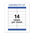 Office Jansan | Avery 05522 1.33 in. x 4 in. Waterproof Address Labels with TrueBlock and Sure Feed for Laser Printers - White (14/Sheet, 50 Sheets/Pack) image number 3