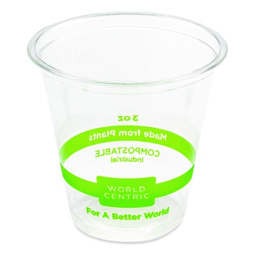 Cups and Lids | World Centric CP-CS-3 3 oz PLA Plastic Cold Cups - Clear (2500/Carton) image number 0