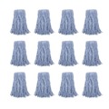 Boardwalk BWK2024B Cotton/Synthetic Fiber Standard Mop Heads - Size 24, Blue (12-Piece/Carton) image number 1