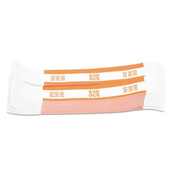Pap-R Products 50 in Dollar Bills Currency Straps - Orange (1000/Pack)