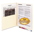 File Folders | Smead 34100 0.75 in. Expansion 1 Fastener Letter Size Interior Front-Cover Pocket Heavyweight End Tab Fastener Folders - Manila (50/Box) image number 3