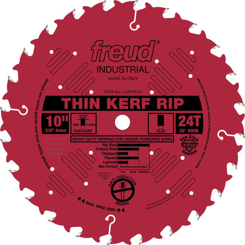 Blades | Freud LU87R010 10 in. 24 Tooth Thin Kerf Rip Saw Blade image number 0