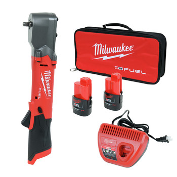 IMPACT WRENCHES | Milwaukee 2564-22 M12 FUEL Lithium-Ion 3/8 in. Cordless Right Angle Impact Wrench Kit with Friction Ring (2 Ah)