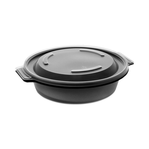 Food Trays, Containers, and Lids | Pactiv Corp. 0CN8071600BL EarthChoice MealMaster 16 oz. Container with Lid - Black/Clear (252/Carton) image number 0