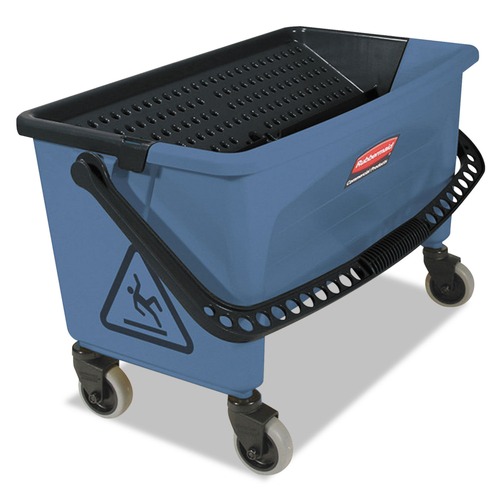 Mop Buckets | Rubbermaid Commercial FGQ93000BLUE Microfiber 3-Gallon Finish Bucket with Lid - Blue image number 0
