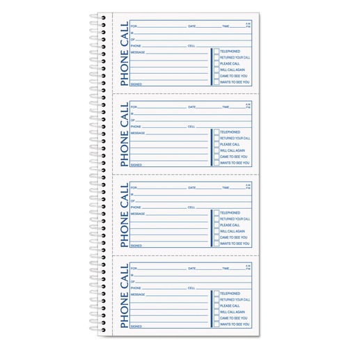 Mothers Day Sale! Save an Extra 10% off your order | TOPS 4002 Two-Part Carbonless 5 in. x 2.75 in. Spiralbound Message Book (400 Forms/Book) image number 0