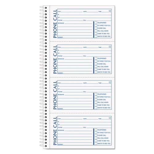  | TOPS 4002 Two-Part Carbonless 5 in. x 2.75 in. Spiralbound Message Book (400 Forms/Book) image number 0