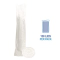Food Service | Boardwalk BWKPET912STRAWPK 9 oz. to 12 oz. Crystal-Clear Cold Cup Straw-Slot Lids - Clear (100/Pack) image number 3
