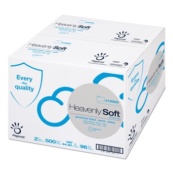Papernet Heavenly Soft Toilet Tissue Septic Safe 2-Ply White 3.5-in x 146 ft 500 Sheets/Roll 96 Rolls/Carton