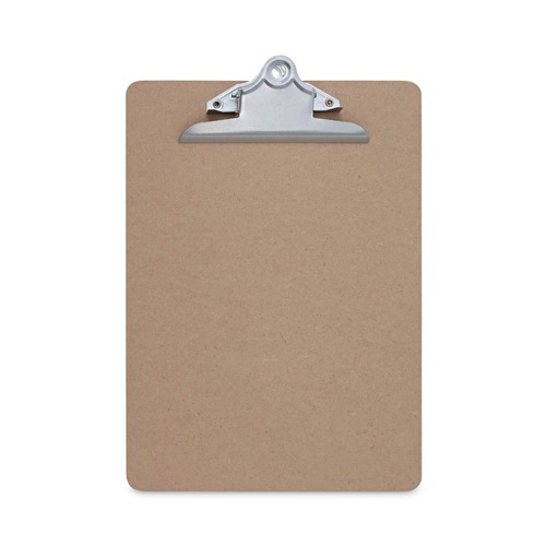  | Universal UNV40304VP 1.25 in. Clip Capacity 8.5 in. x 11 in. Hardboard Clipboard - Brown (3/Pack) image number 0