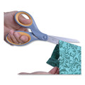 Office Jansan | Westcott 15917 8 in. Long 3.5 in. Cut Length Left Handed Titanium Bonded Scissors - Straight Gray/Yellow Handle image number 3