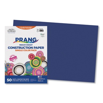 Prang 12 in. x 18 in. 58 lbs. Construction Paper - Bright Blue (50/Pack)