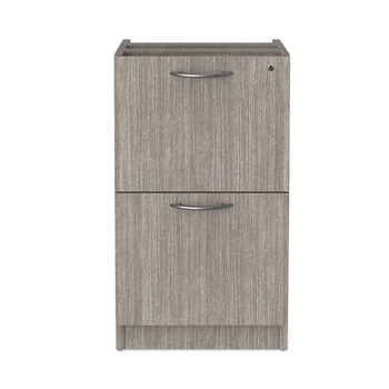Alera 15.63 in. x 20.5 in. x 28.5 in. Valencia Series Full Pedestal File Left or Right 2 Legal/Letter-Size File Drawers - Gray