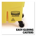 Mop Buckets | Rubbermaid Commercial FG748000YEL WaveBrake 2.0 26 qt. Side-Press Plastic Bucket/Wringer Combos - Yellow image number 7
