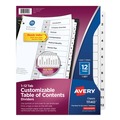 Office Jansan | Avery 11140 Ready Index 11 in. x 8.5 in. 12-Tab Customizable TOC 1 to 12 Tab Dividers - Black/White (1-Set) image number 0