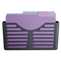 Office Jansan | Universal UNV08162 13.5 in. x 3 in. x 7 in. Recycled Plastic Cubicle Single File Pocket - Charcoal image number 3