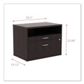  | Alera ALELS583020ES Open Office Series Low 29.5 in. x 19.13 in. x 22.88 in. File Cabient Credenza - Espresso image number 4
