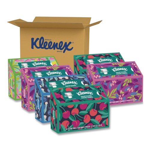 Cleaning & Janitorial Supplies | Kleenex 38586 6.8 in. x 9 in. 1-Ply Hand Towels in a Pop-Up Box - White (6/Carton) image number 0