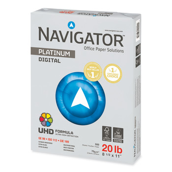 Navigator 99 Bright 20 lbs. Bond Weight 8.5 in. x 11 in. Platinum Paper - White (10/Carton)