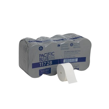 Georgia Pacific Professional 11728 Pacific Blue Ultra Coreless Septic Safe 2-Ply Toilet Paper - White (1700 Sheets/Roll 24 Rolls/Carton)