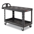 Bulk Savings Pricing 1 | Rubbermaid Commercial FG454500BLA 25.25 in. x 54 in. x 36 in. 500 lbs. Capacity 2 Flat Shelves Heavy-Duty Plastic Utility Cart - Black image number 1
