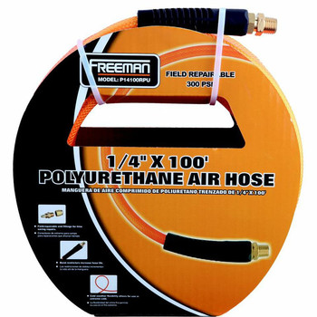 AIR HOSES AND REELS | Freeman P14100RPU 100 ft. x 1/4 in. Braided Polyurethane Air Hose