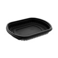 Food Trays, Containers, and Lids | Pactiv Corp. 0CN846160000 EarthChoice MealMaster 8.13 in. x 6.5 in. x 1 in. 16 oz. Plastic Container - Black (252/Carton) image number 2