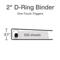 Office Jansan | Cardinal 10320 Premier Easy Open 2 in. Capacity 11 in. x 8-1/2 in. 3 Ring ClearVue Locking Slant-D Ring Binder - White image number 1