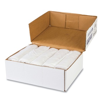 Inteplast Group Draw-Tuff 38 in. x 28.5 in. 1 mil, 23 Gallon, Draw-Tape Can Liners - Natural (6/Carton)