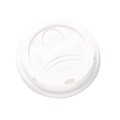 Cups and Lids | Dixie D9542 10 oz. - 20 oz. Hot Cups Drink-Thru Dome Lids - White (100/Pack) image number 0