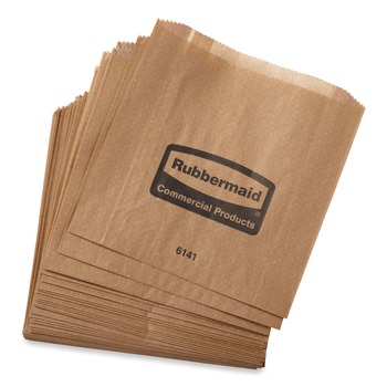 Rubbermaid Commercial 2.75 in. x 8.5 in. Waxed Napkin Receptacle Liners - Brown (250/Carton)