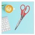 Office Jansan | Westcott 40618 8 in. Long 3.5 in. Cut Length Value Line Stainless Steel Shears - Offset Red Handle image number 5