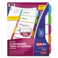 Office Jansan | Avery 11840 5-Tab 1 to 5 11 in. x 8-1/2 in. Contemporary Color Tabs Customizable TOC Ready Index Multicolor Tab Dividers - White (1 Set) image number 0