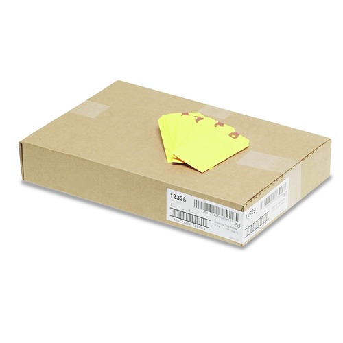 Office Jansan | Avery 12325 4.75 in. x 2.38 in. 11.5 pt Stock Unstrung Shipping Tags - Yellow (1000/Box) image number 0
