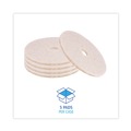 Cleaning & Janitorial Accessories | Boardwalk BWK4020NHE 20 in. Diameter Natural Hog Hair Burnishing Floor Pads - Tan (5/Carton) image number 3