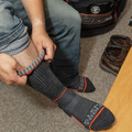 Footwear | Klein Tools 60508 1 Pair Performance Thermal Socks - Large, Dark Gray/Light Gray/Orange image number 4