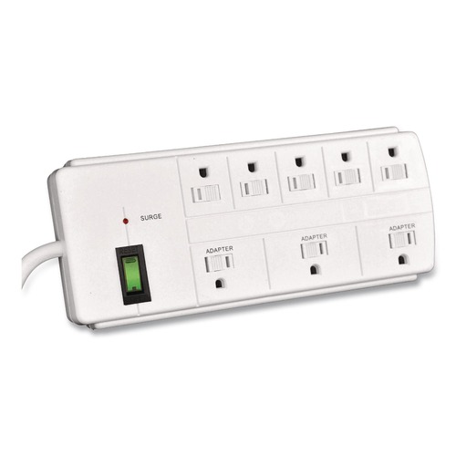 Office Electronics & Batteries | GoGreen Power GG-18316WH 6 ft. Cord 750 Joules 8-Outlet Surge Protector - White image number 0
