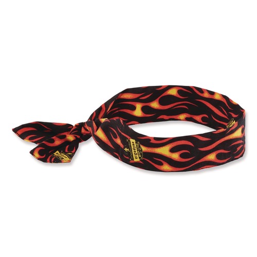 Cooling Gear | Ergodyne 12341 Chill-Its 6700 One Size Fits Most Cooling Bandana Polymer Tie Headband - Flames image number 0