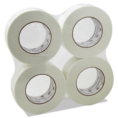 Office Jansan | Universal UNV31648 #350 Premium 48 mm x 54.8 m 3 in. Core Filament Tape - Clear (1 Roll) image number 0