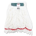 Mops | Rubbermaid Commercial FGA21206WH00 Web Foot Shrinkless Looped-End Cotton/Synthetic Wet Mop Head - Medium, White (6/Carton) image number 0