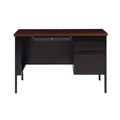 Office Desks & Workstations | Alera 25956 45.5 in. x 24 in. x 29.5 in. Single Pedestal Steel Desk - Mocha/Black/Black Legs image number 0