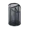 Office Jansan | Universal UNV20019 4.13 in. Diameter x 6 in. Height 3-Compartment Metal Mesh Pencil Cup - Black image number 1