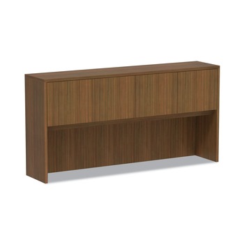 Alera VA287215WA Valencia Series 70.63 in. x 15 in. x 35.38 in. 3-Compartment Hutch - Modern Walnut