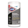 Disinfectants | Clorox 60724 CloroxPro ScreenPlus 6 in. x 8 in. Sanitizing Wipes - Citrus Blend White (6/Carton) image number 1
