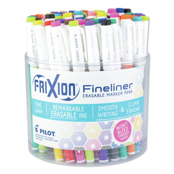 PENS PENCILS AND MARKERS | Pilot PIL12317 FriXion Fineliner Fine 0.6 mm Erasable Porous Point Pen - Assorted Ink/Barrel (72/Tub)