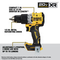 Combo Kits | Dewalt DCK249E1M1 20V MAX XR Brushless Lithium-Ion 1/2 in. Cordless Hammer Drill Driver and Impact Driver Combo Kit with (1) 1.7 Ah and (1) 4 Ah Battery image number 6