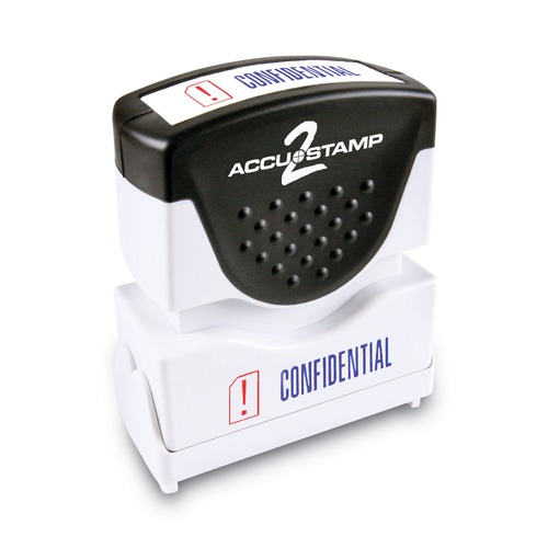 Office Jansan | ACCUSTAMP2 035536 1.63 in. x 0.5 in. CONFIDENTIAL Pre-Inked Shutter Stamp - Red/Blue image number 0