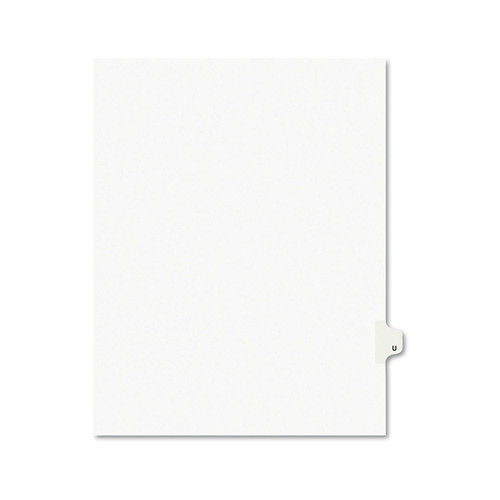  | Avery 01421 11 in. x 8.5 in. Legal Exhibit Letter U Side Tab Index Dividers - White (25-Piece/Pack) image number 0